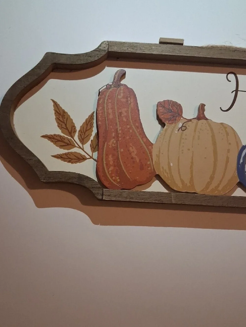 Ashland Happy Harvest Pumpkin Wall Sign - Blue, Orange, Cream, Brown